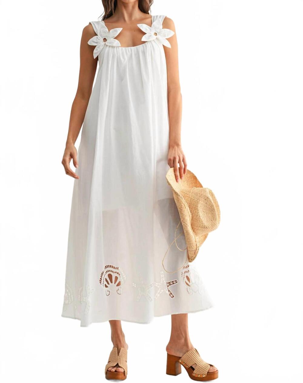 NEW CAMELLIA summer breeze maxi dress in off white